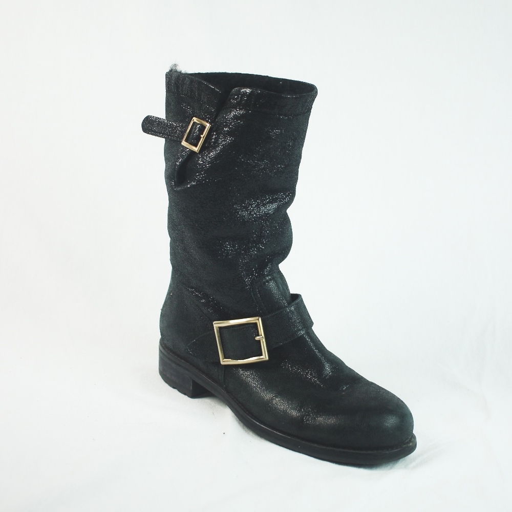 Jimmy Choo Women's Biker Boots in Black 8 - Picture 5 of 11
